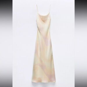 Zara Satin Foil Midi Dress